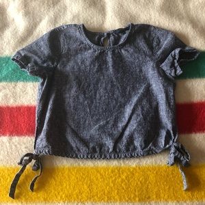 Madewell linen top blouse with ties